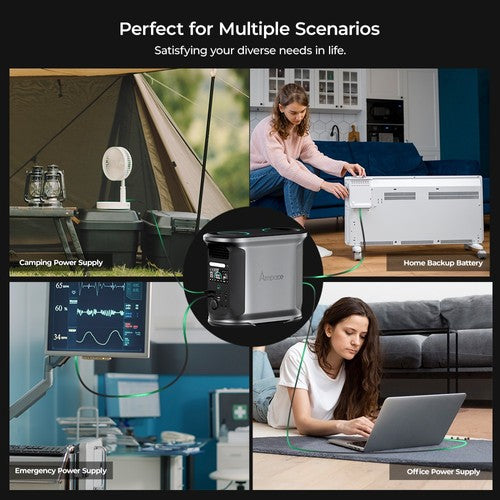 Centrale électrique portable Ampace Andes 1500, 1 462 Wh LiFePO4, 2 400 W Centrale électrique portable Ampace Andes 1500, 1 462 Wh LiFePO4, 2 400 W